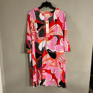 Jude Connally Red and Pink Polka Dot Dress